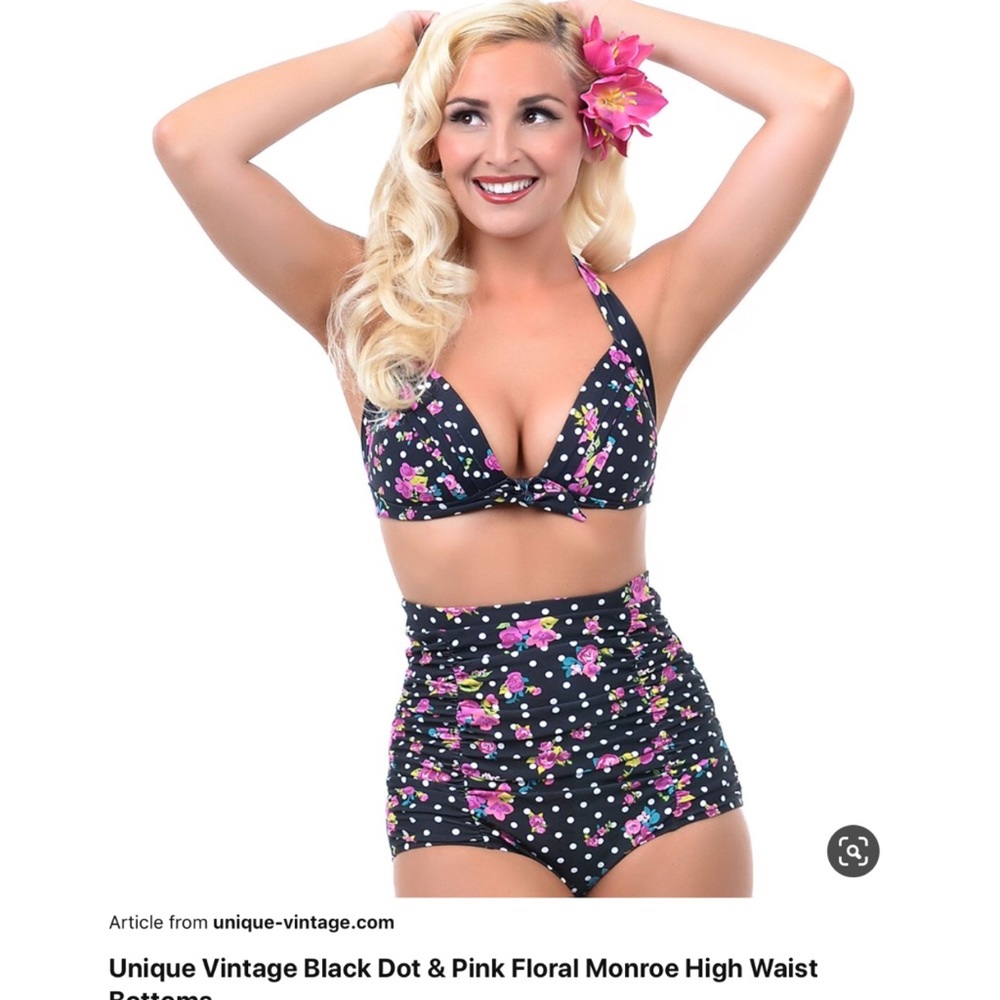 High waist, retro swimsuit- tummy control/push up